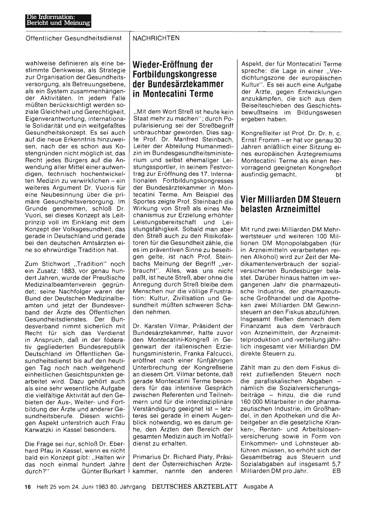 Vorschauseite 1: Vier Milliarden DM Steuern belasten Arzneimittel