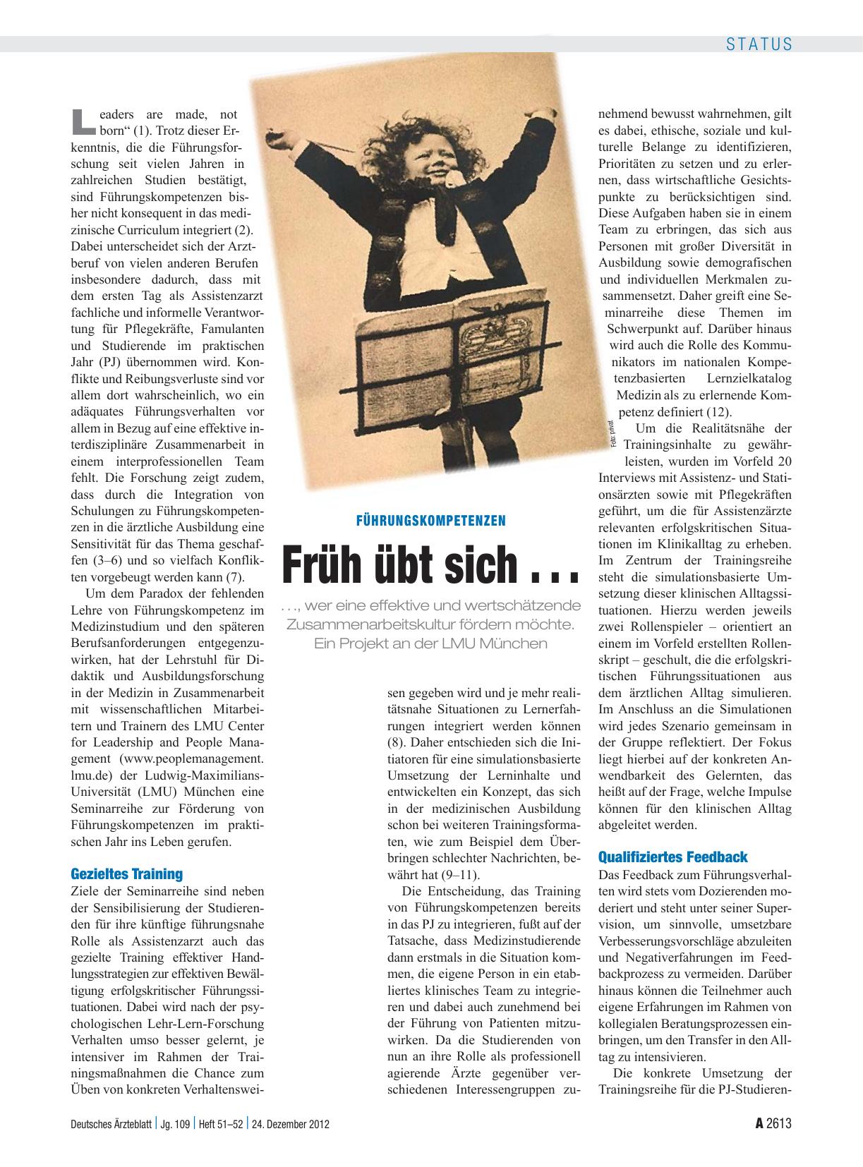 Vorschauseite 1: Führungskompetenzen: Früh übt sich . . .