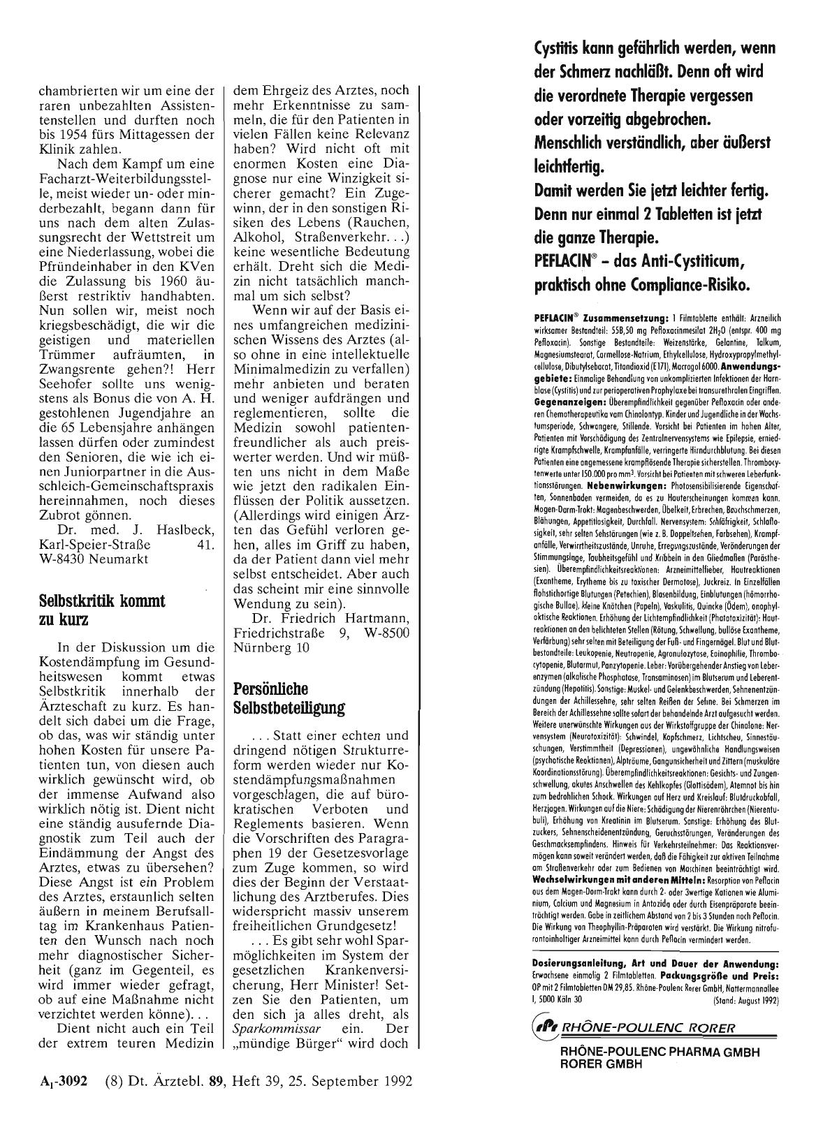 Vorschauseite 1: SEEHOFER: Persönliche Selbstbeteiligung