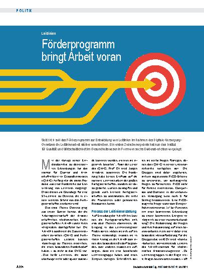 Vorschauseite 1: Leitlinien: Förderprogramm bringt Arbeit voran