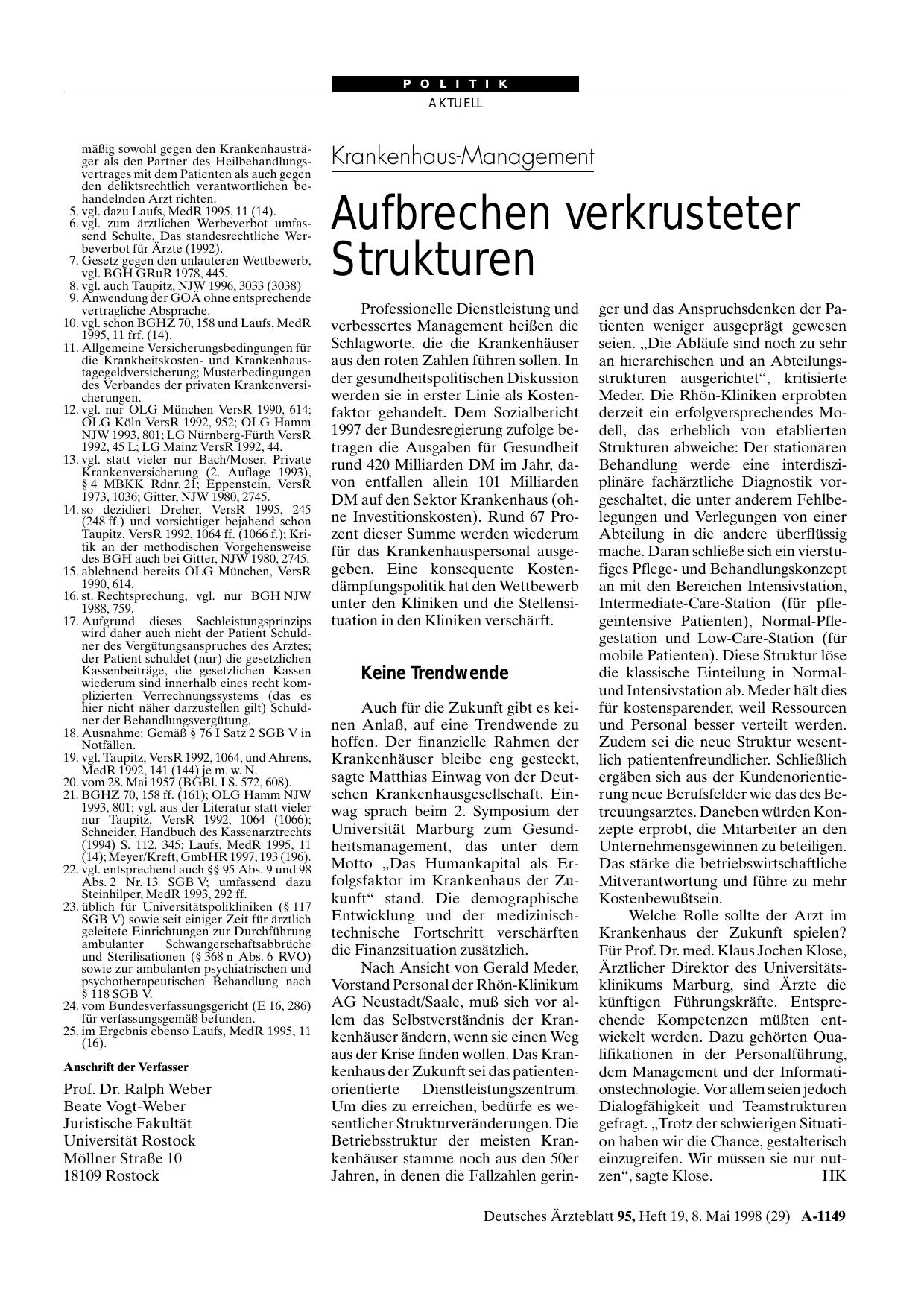 Vorschauseite 1: Krankenhaus-Management: Aufbrechen verkrusteter Strukturen