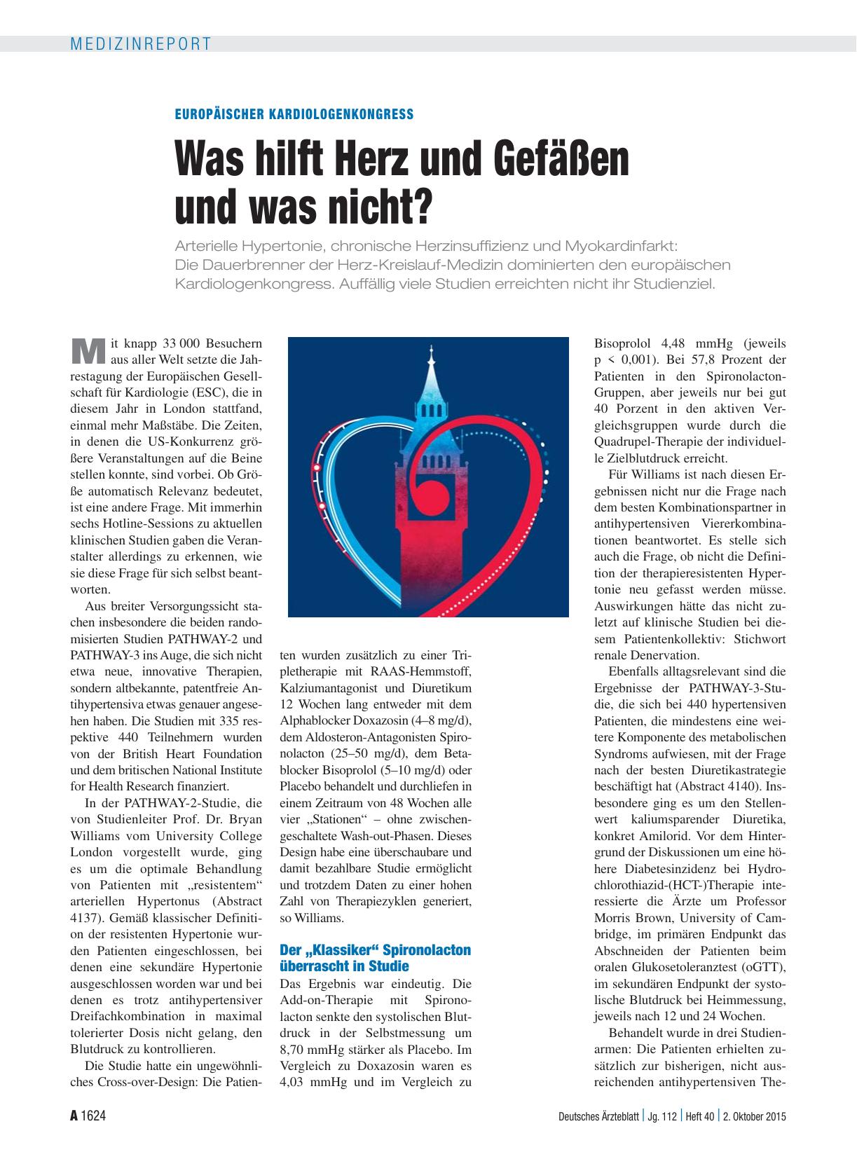 Vorschauseite 1: Europäischer Kardiologenkongress: Was hilft Herz und Gefäßen und was nicht?