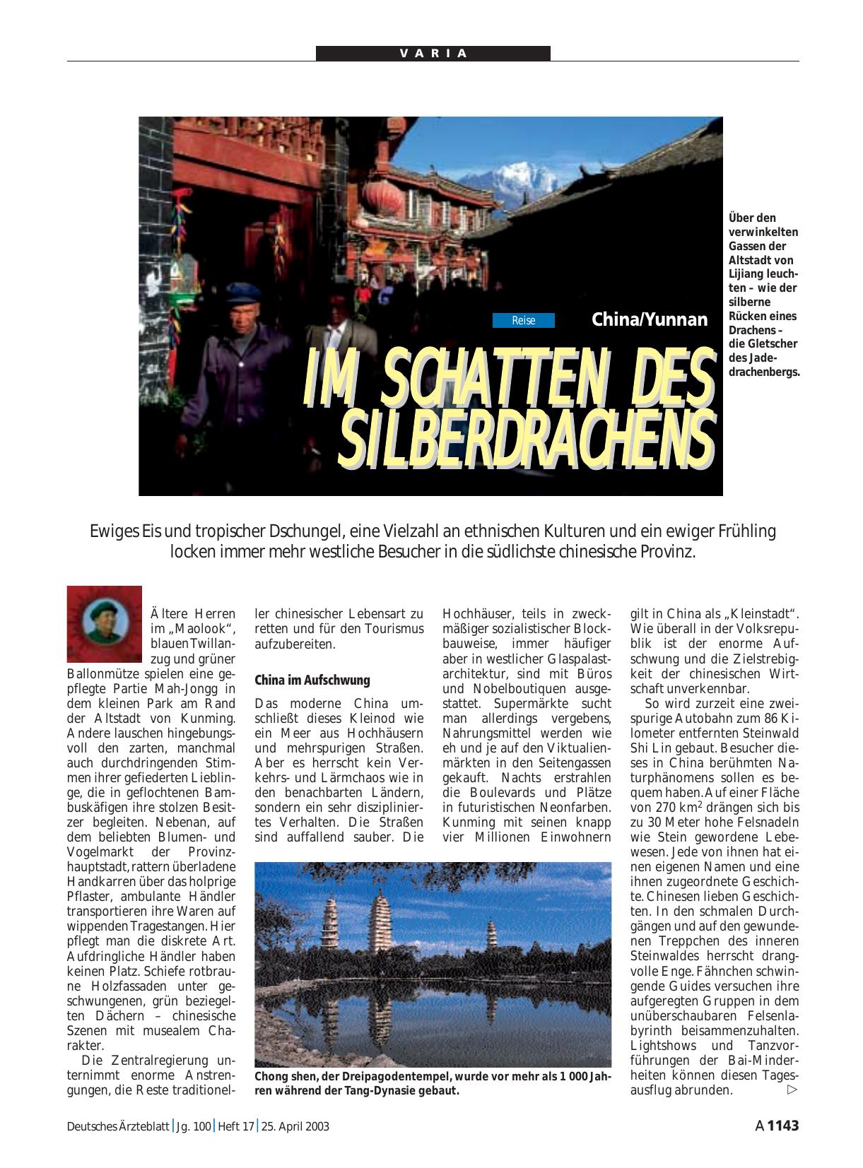 Vorschauseite 1: China/Yunnan: Im Schatten des Silberdrachens