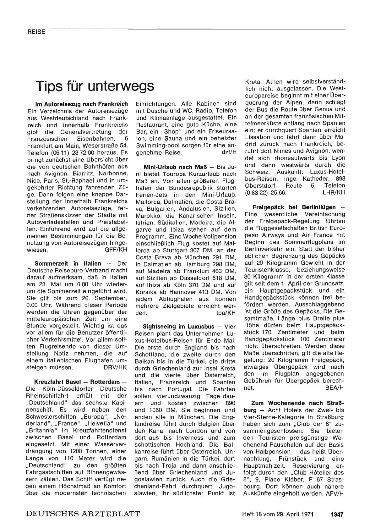 Vorschauseite 1: Tips für unterwegs