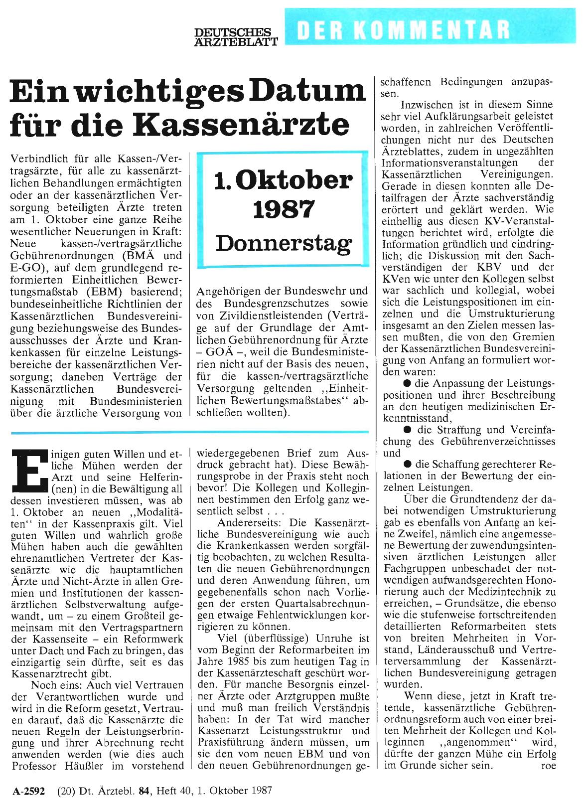 Vorschauseite 1: Ein wichtiges Datum für die Kassenärzte