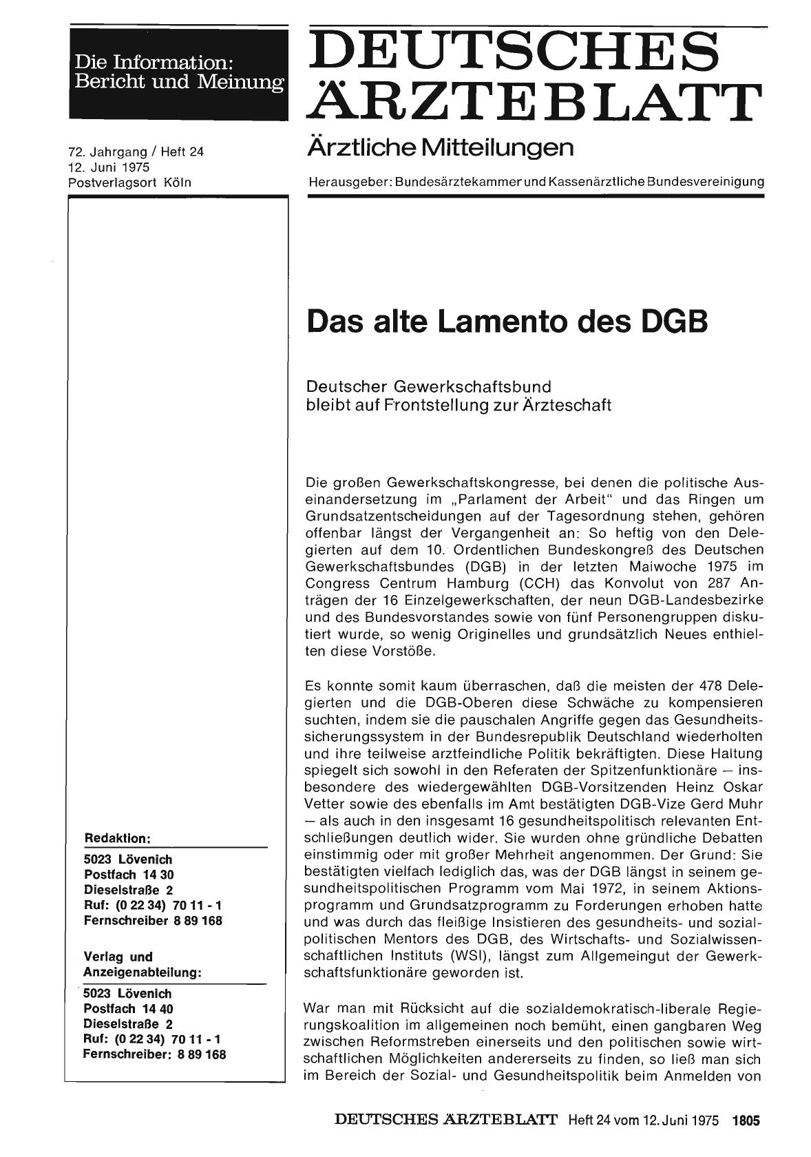 Vorschauseite 1: Das alte Lamento des DGB