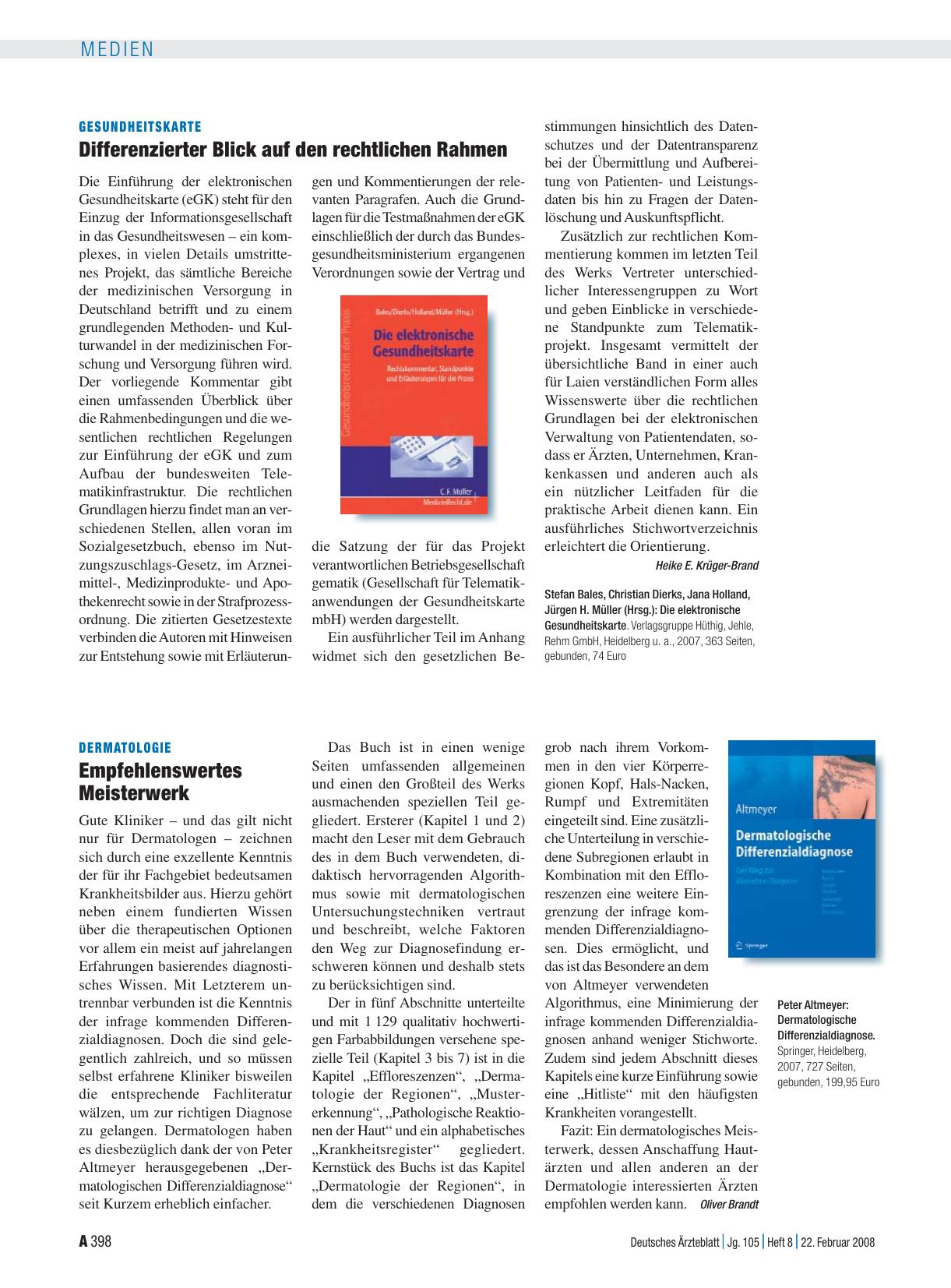 Vorschauseite 1: Dermatologie: Empfehlenswertes Meisterwerk