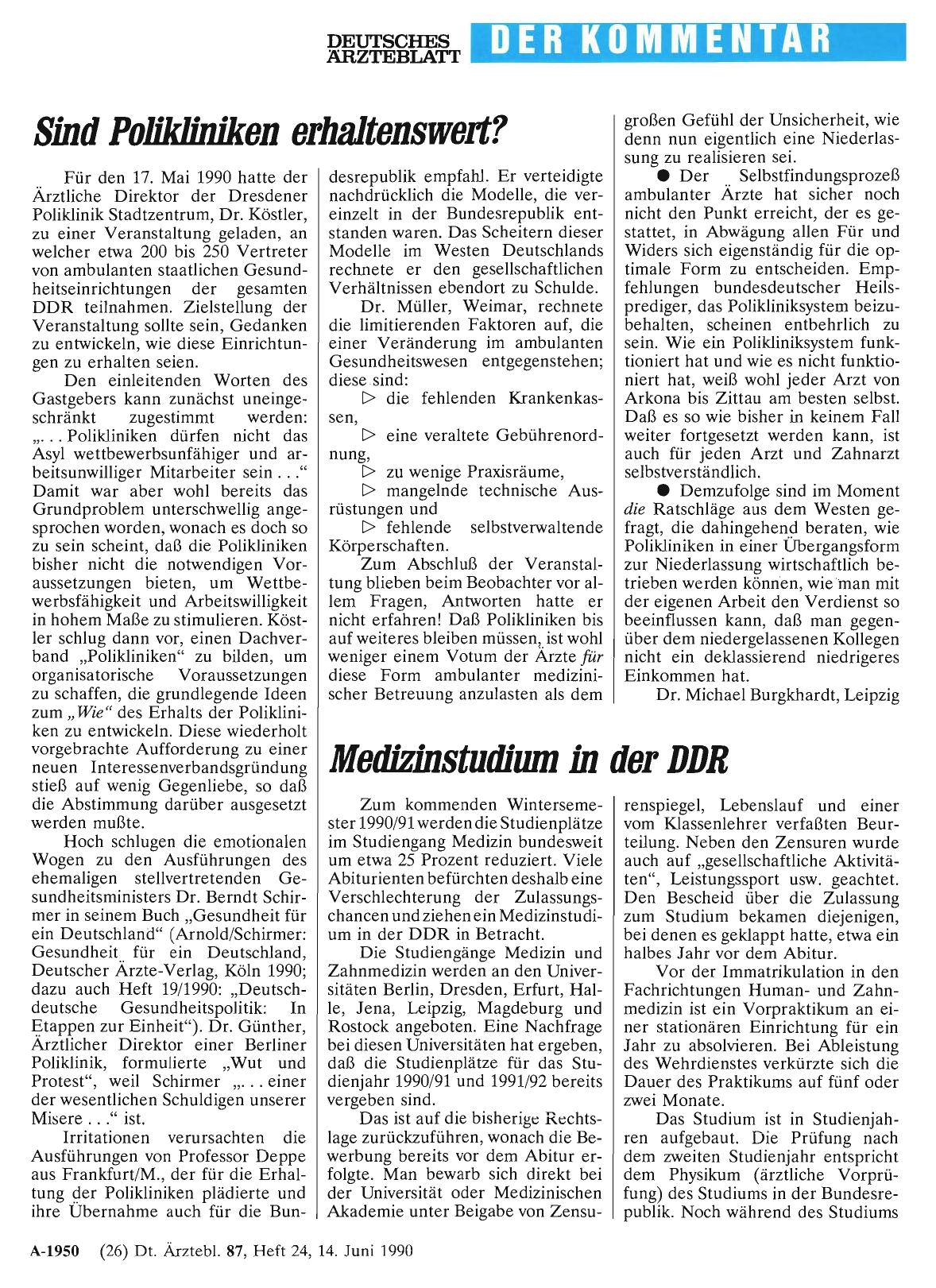 Vorschauseite 1: Medizinstudium in der DDR