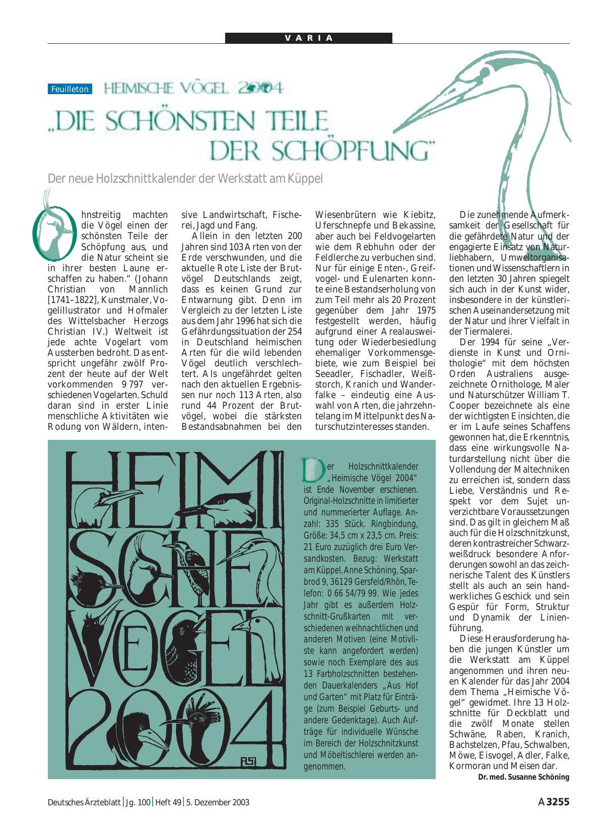Vorschauseite 1: Heimische Vögel: „Die schönsten Teile der Schöpfung“
