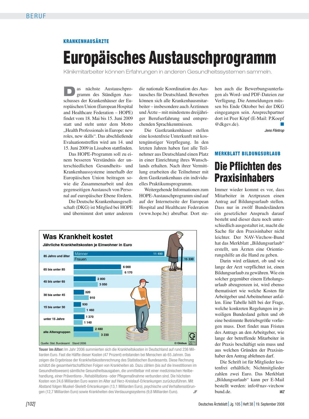 Vorschauseite 1: Krankenhausärzte: Europäisches Austauschprogramm