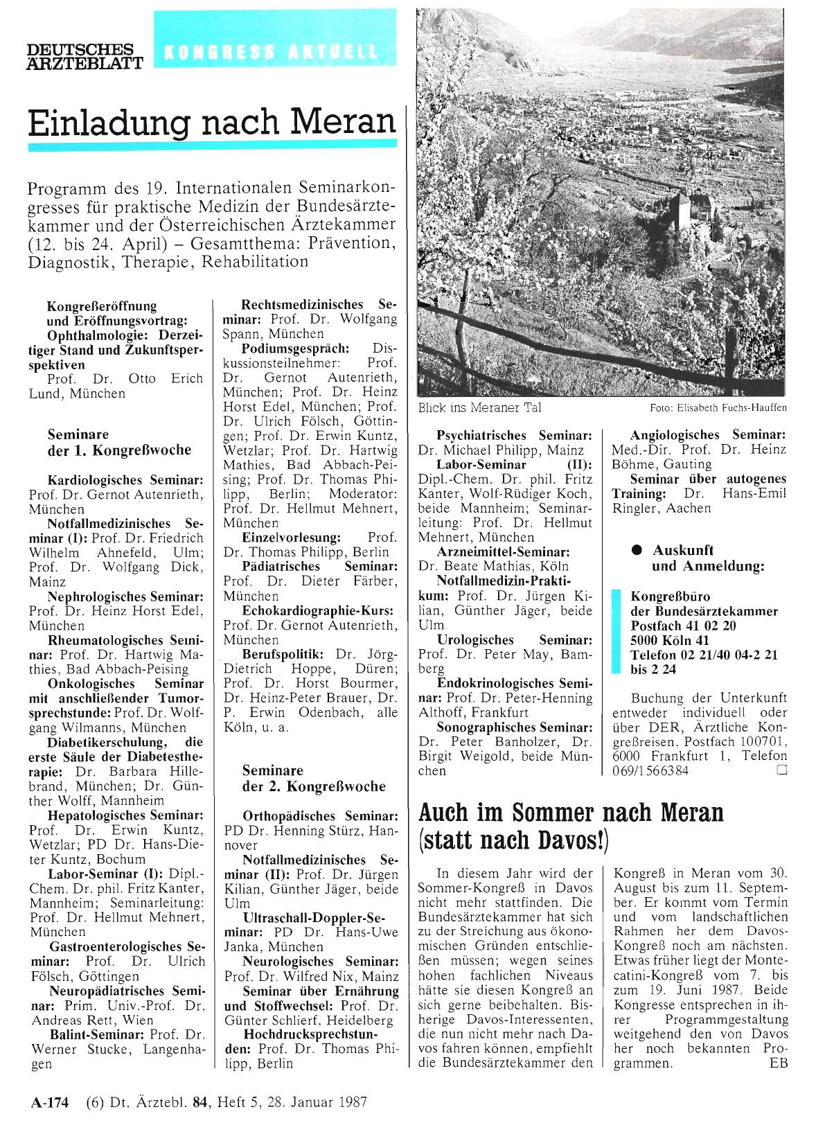 Vorschauseite 1: Einladung nach Meran