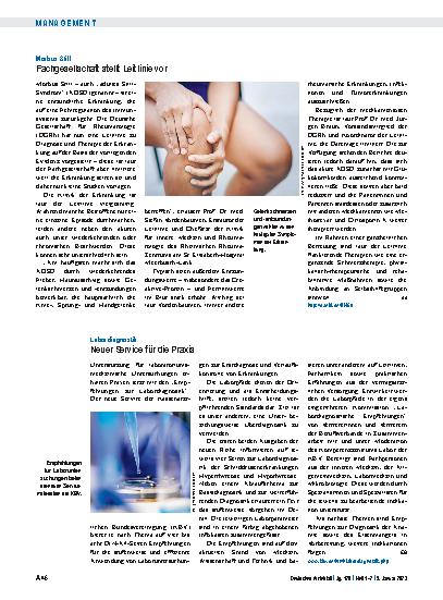 Vorschauseite 1: Labordiagnostik: Neuer Service für die Praxis