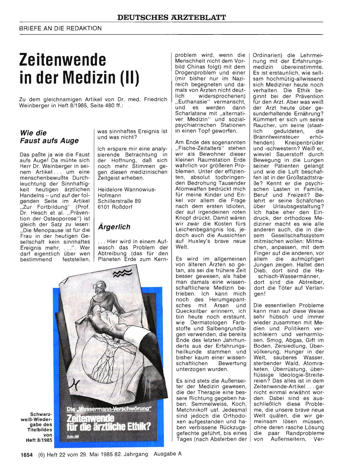Vorschauseite 1: Zeitenwende in der Medizin (II): Ärgerlich