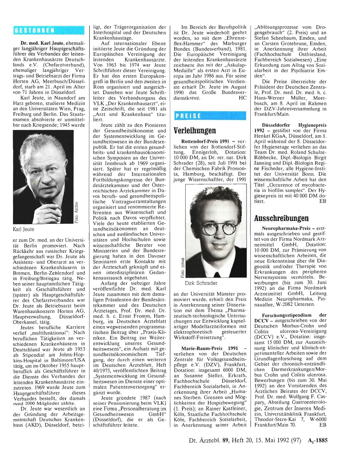 Vorschauseite 1: PREISE: Verleihungen