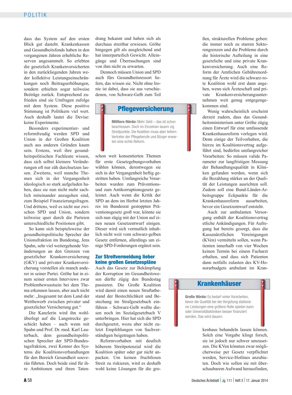 Vorschauseite 2: Schwarz-Rote Gesundheitspolitik: Der Hürdenlauf kann beginnen