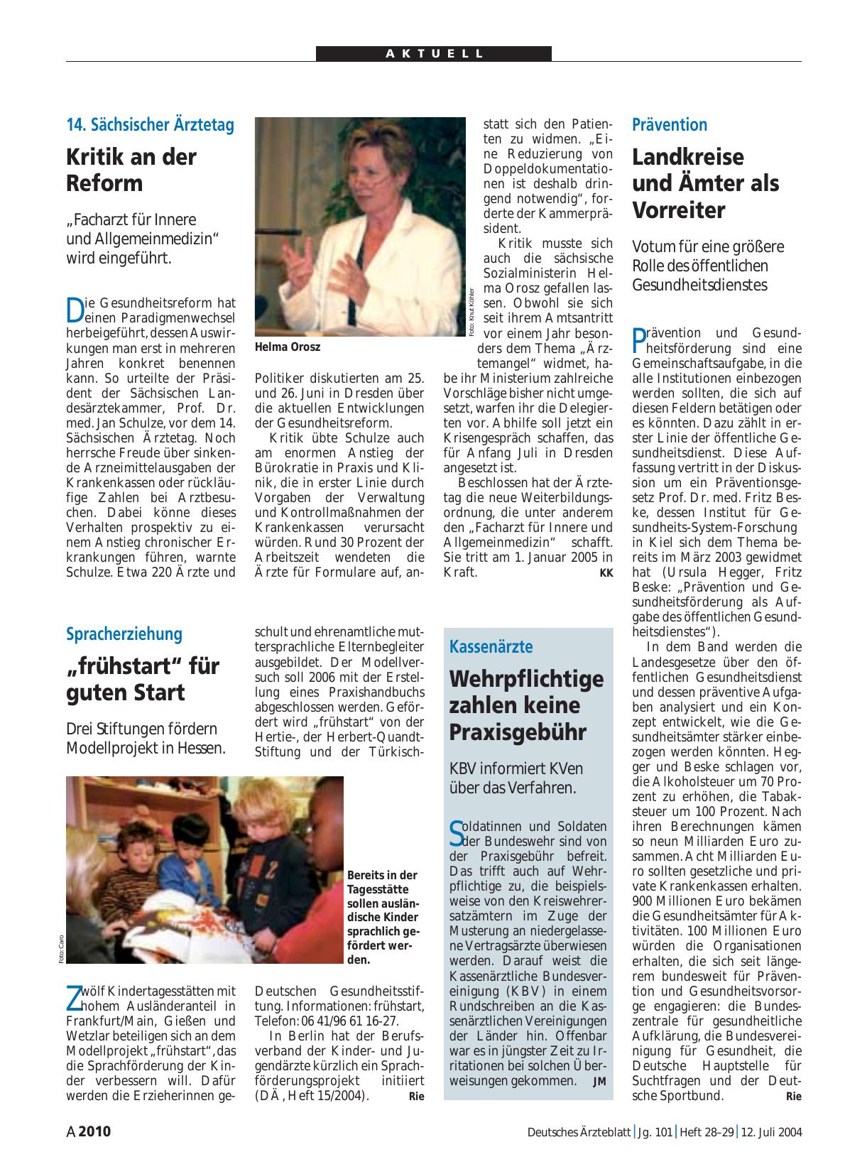 Vorschauseite 1: Spracherziehung: „frühstart“ für guten Start
