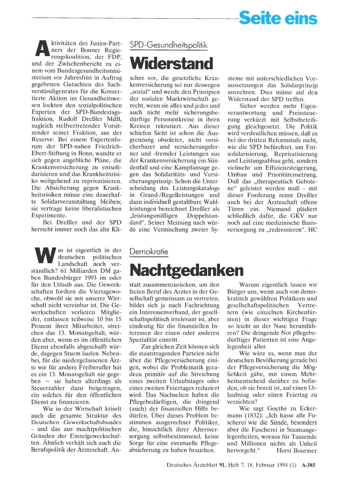 Vorschauseite 1: Demokratie: Nachtgedanken