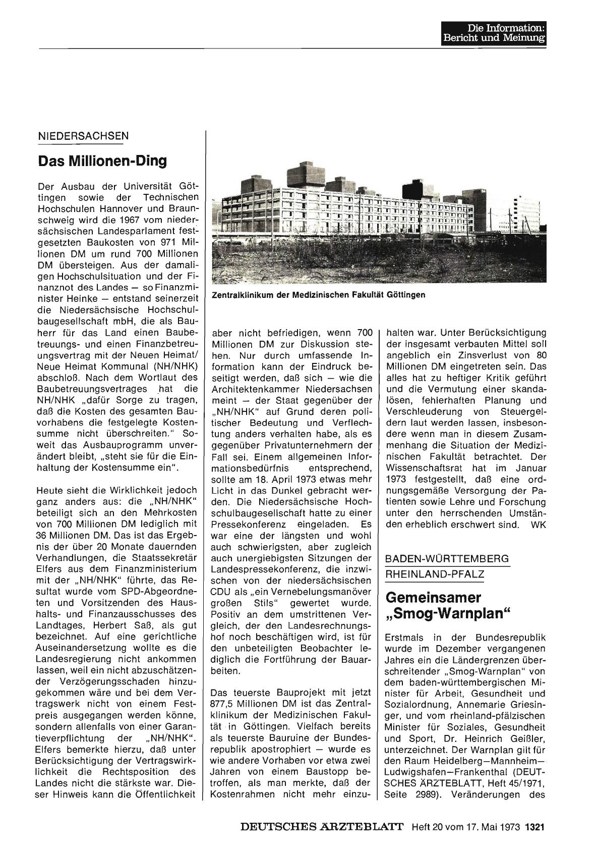 Vorschauseite 1: Baden-Württemberg / Rheinland-Pfalz: Gemeinsamer „Smog-Warnplan"
