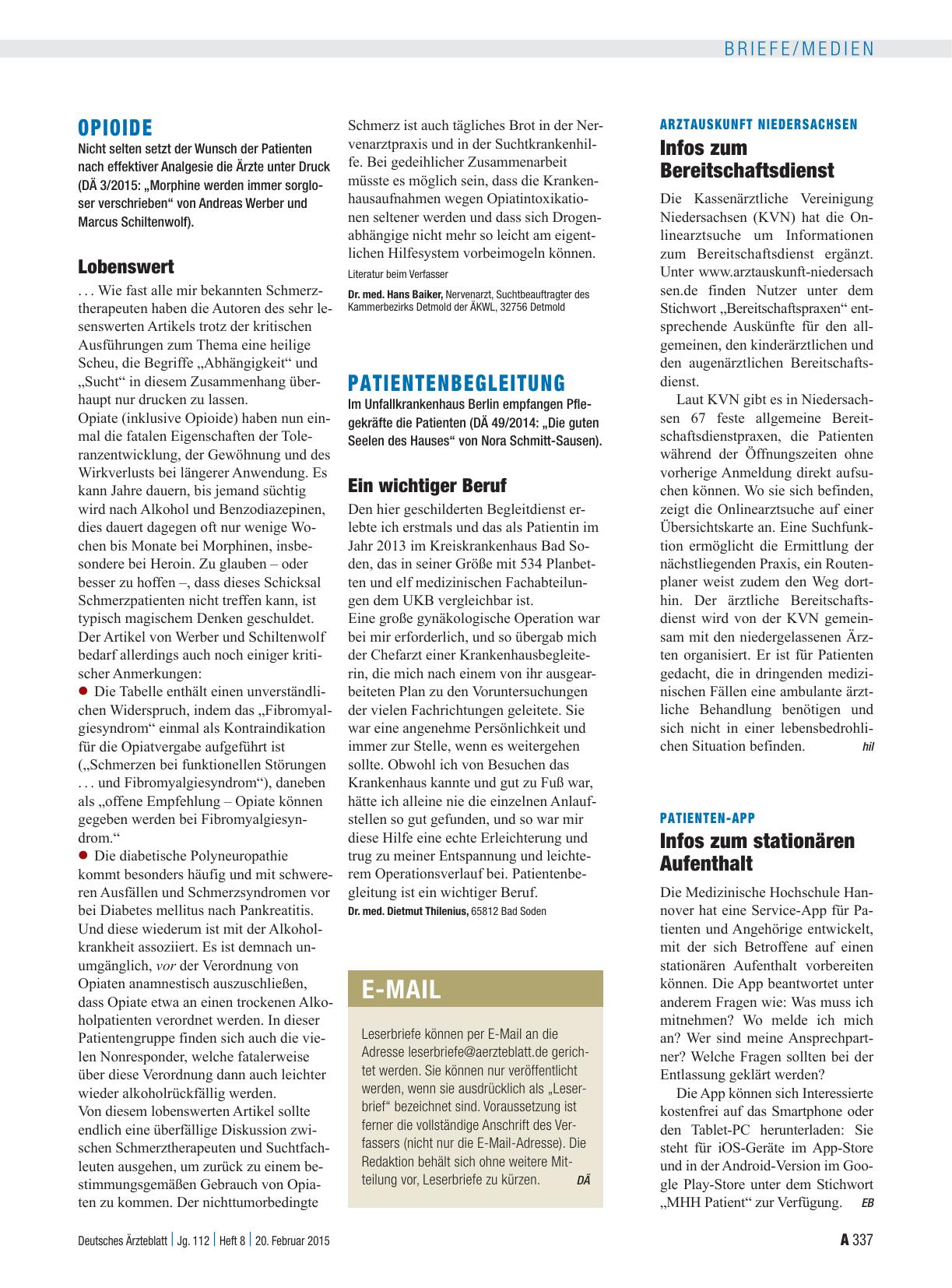 Vorschauseite 1: Arztauskunft Niedersachsen: Infos zum Bereitschaftsdienst
