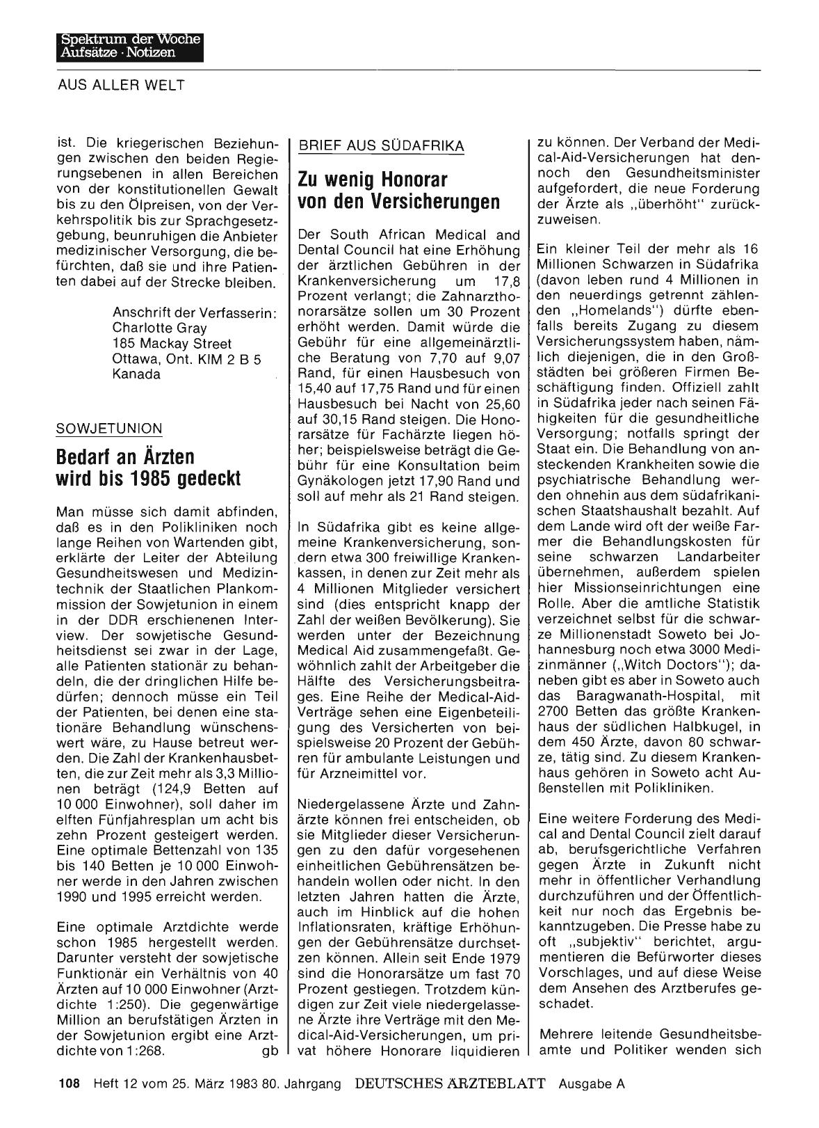 Vorschauseite 1: Sowjetunion: Bedarf an Ärzten wird bis 1985 gedeckt