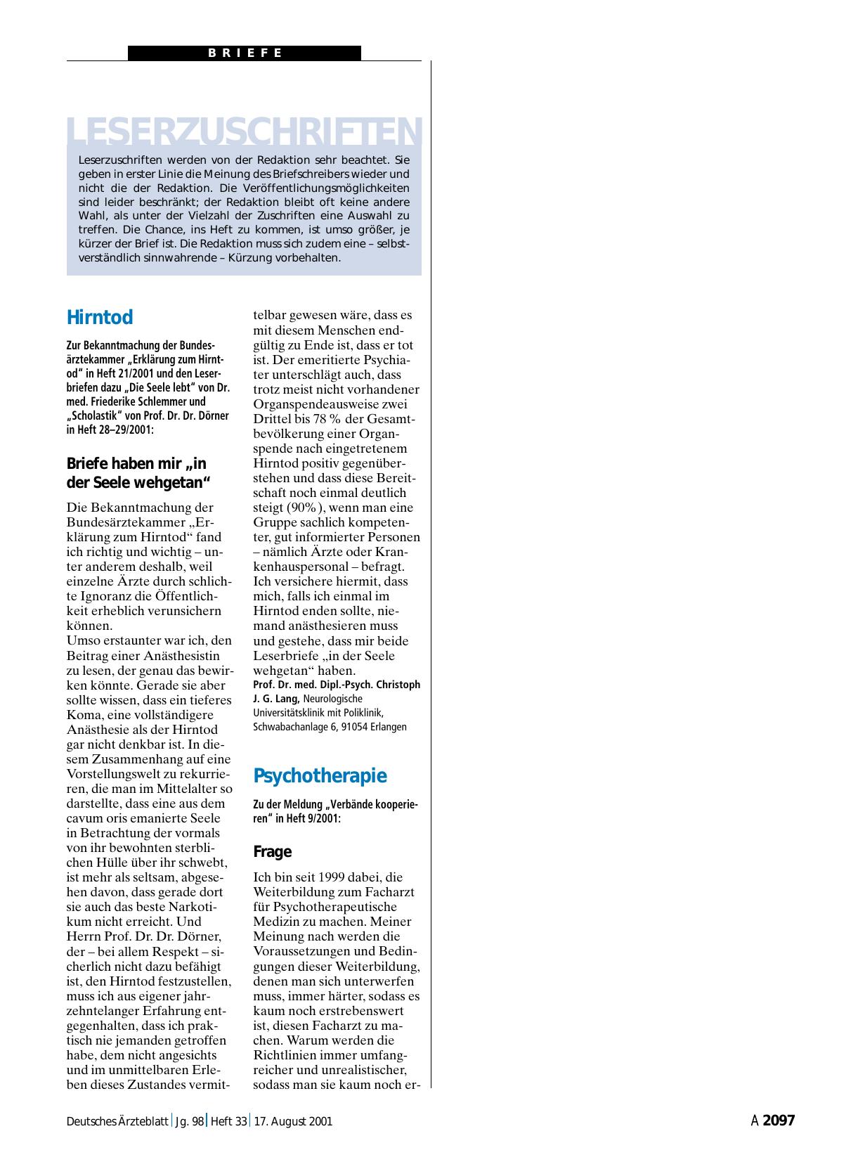 Vorschauseite 1: Psychotherapie: Frage