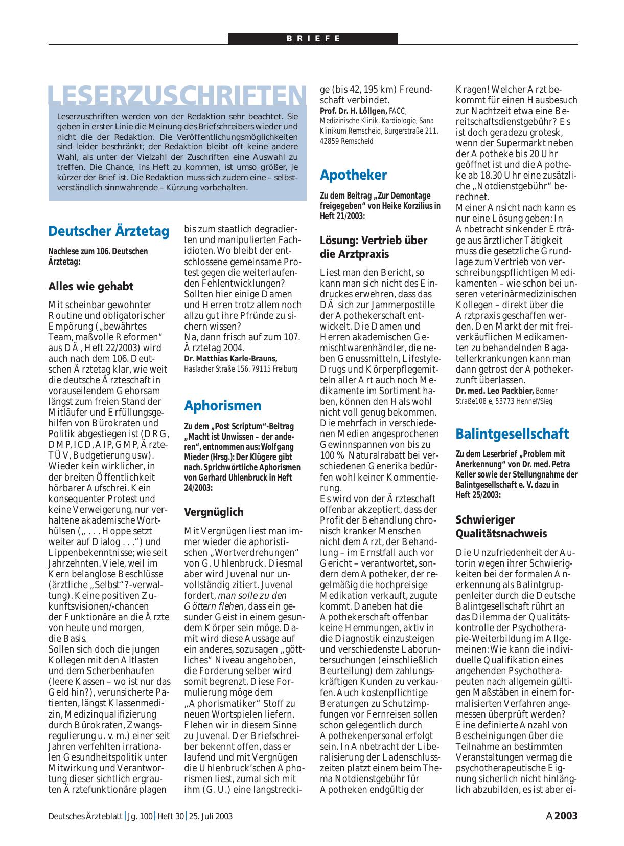Vorschauseite 1: Apotheker: Lösung – Vertrieb über die Arztpraxis