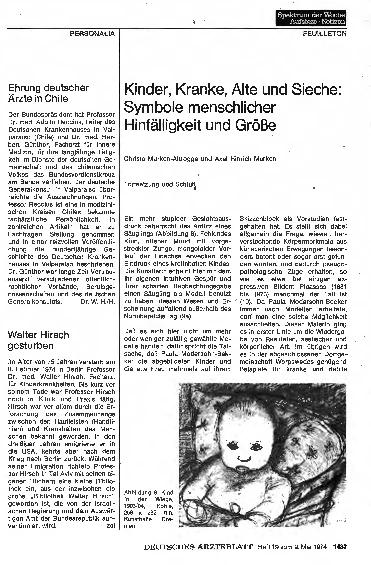Vorschauseite 1: Ehrung deutscher Ärzte in Chile