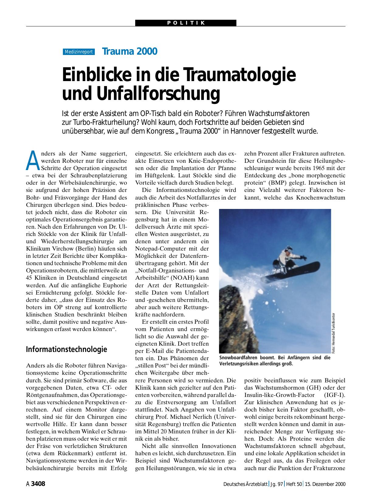 Vorschauseite 1: Trauma 2000: Einblicke in die Traumatologie und Unfallforschung