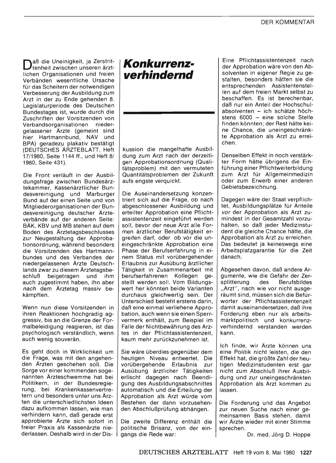 Vorschauseite 1: Konkurrenzverhindernd