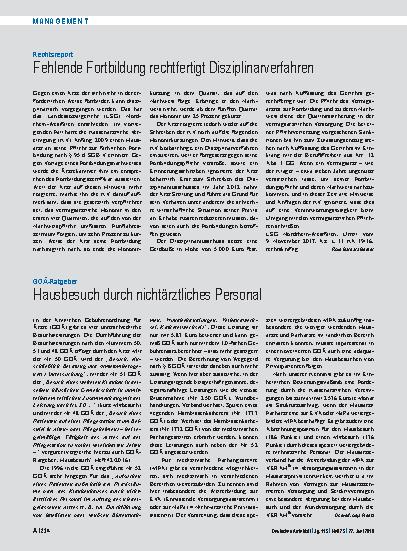 Vorschauseite 1: GOÄ-Ratgeber: Hausbesuch durch nichtärztliches Personal