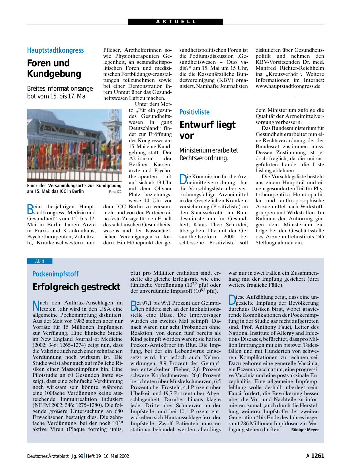 Vorschauseite 1: Pockenimpfstoff: Erfolgreich gestreckt