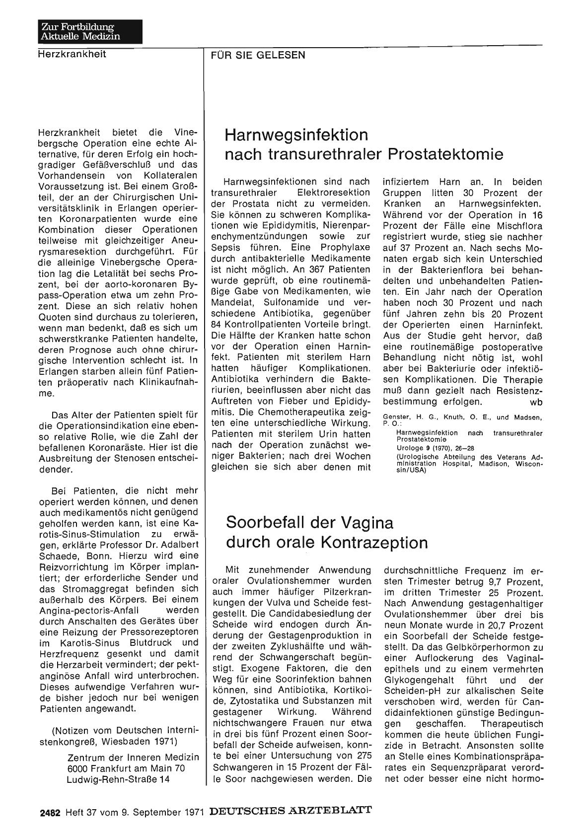 Vorschauseite 1: Harnwegsinfektion nach transurethraler Prostatektomie