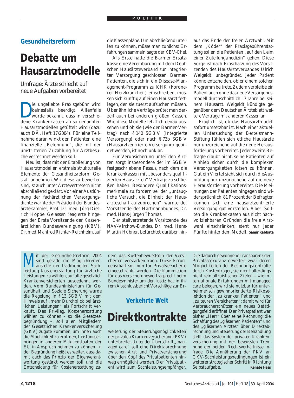 Vorschauseite 1: Verkehrte Welt: Direktkontrakte