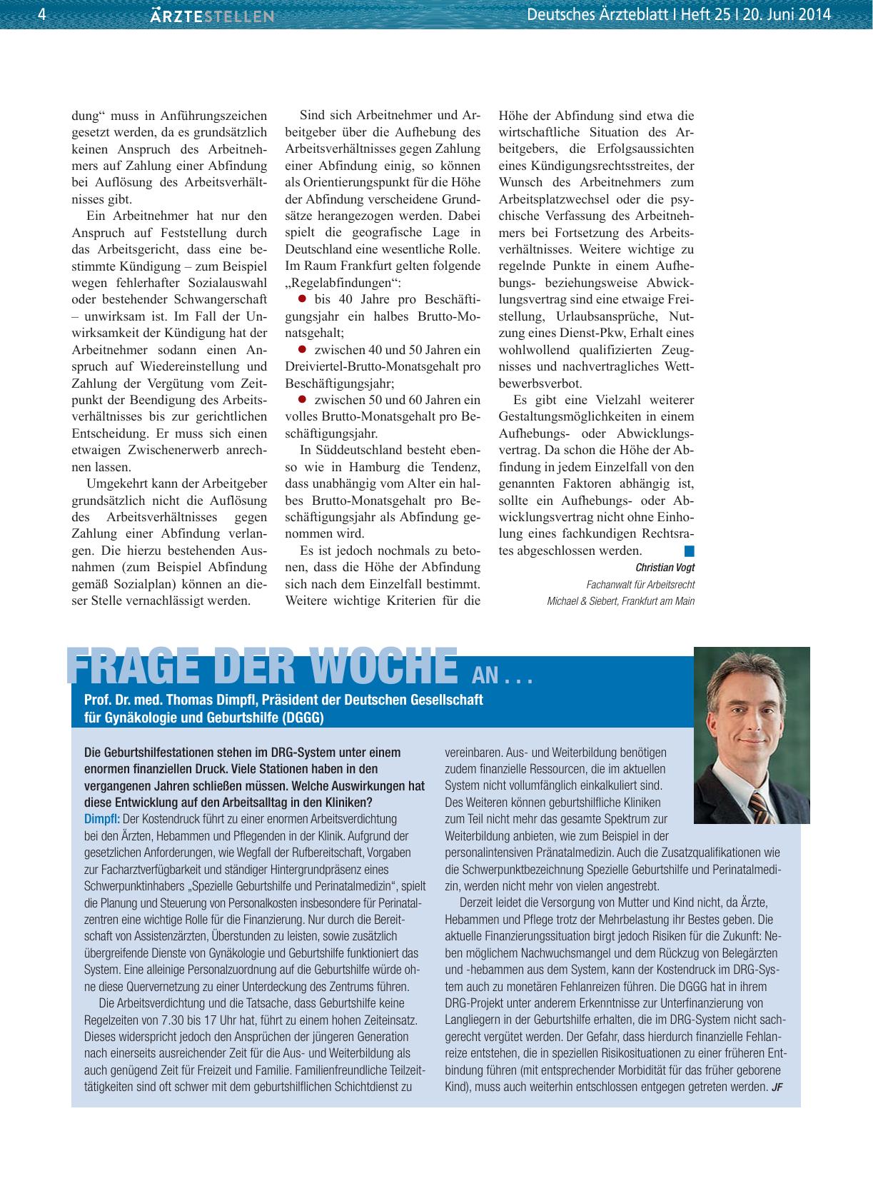 Vorschauseite 1: Frage der Woche an. .. Prof. Dr. med. Thomas Dimpfl, Präsident der Deutschen Gesellschaft für Gynäkologie und Geburtshilfe (DGGG)