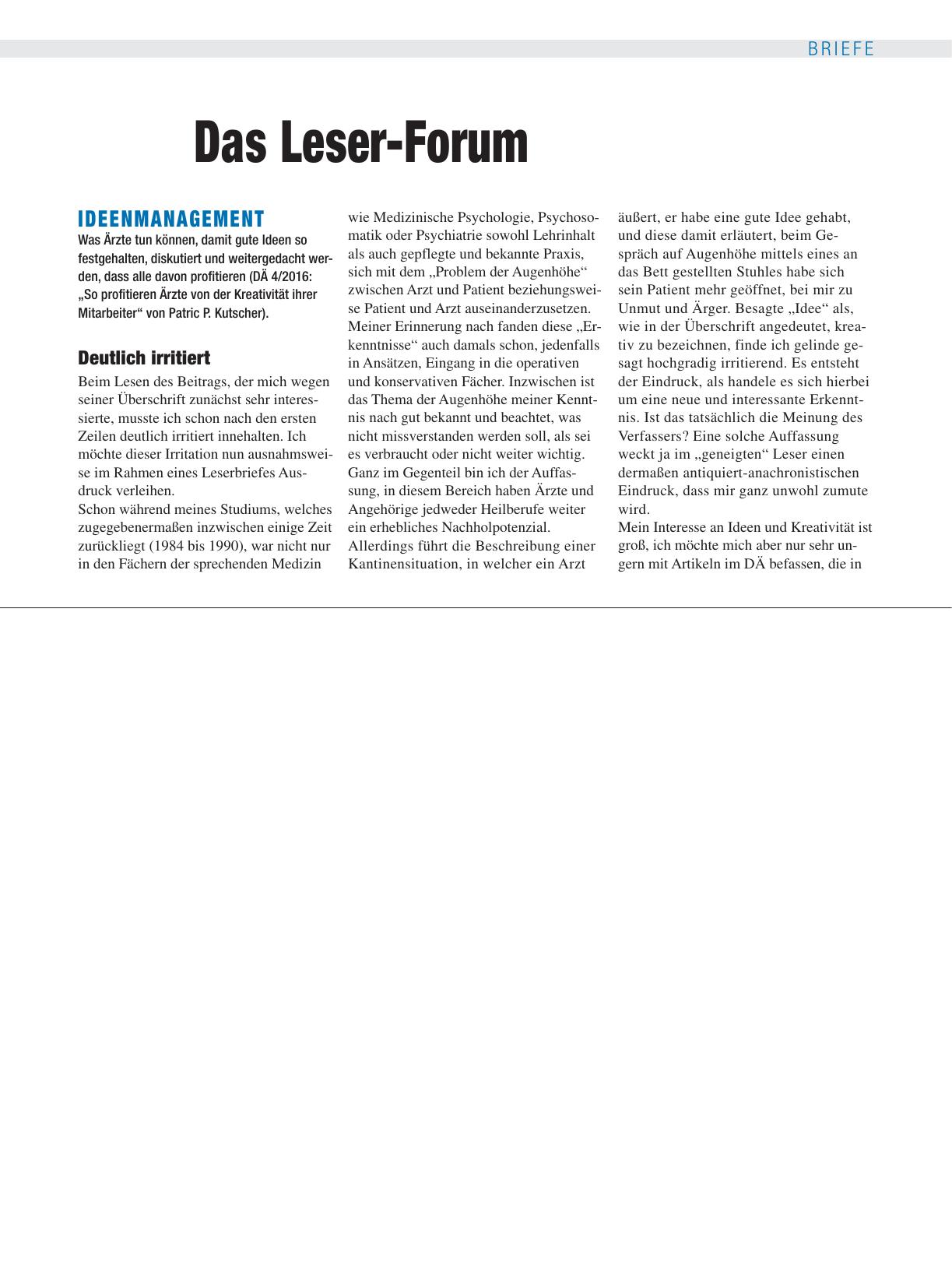 Vorschauseite 1: Ideenmanagement: Deutlich irritiert