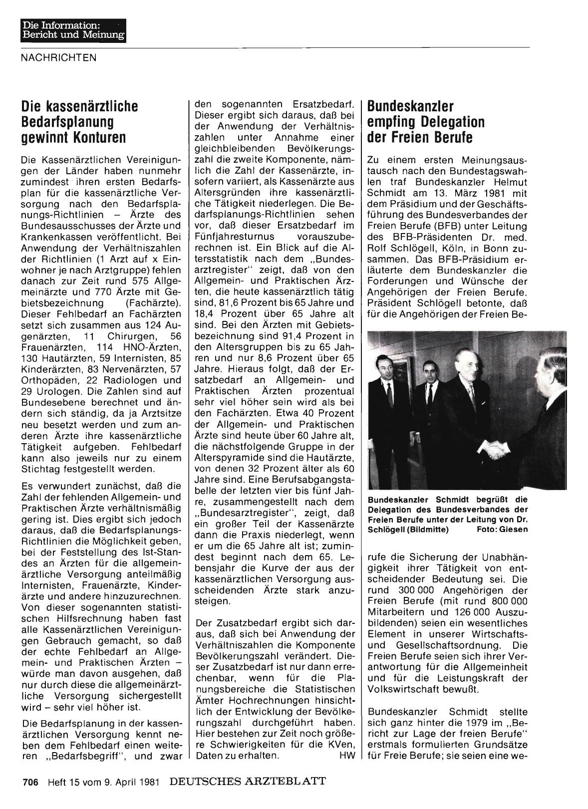 Vorschauseite 1: Bundeskanzler empfing Delegation der Freien Berufe