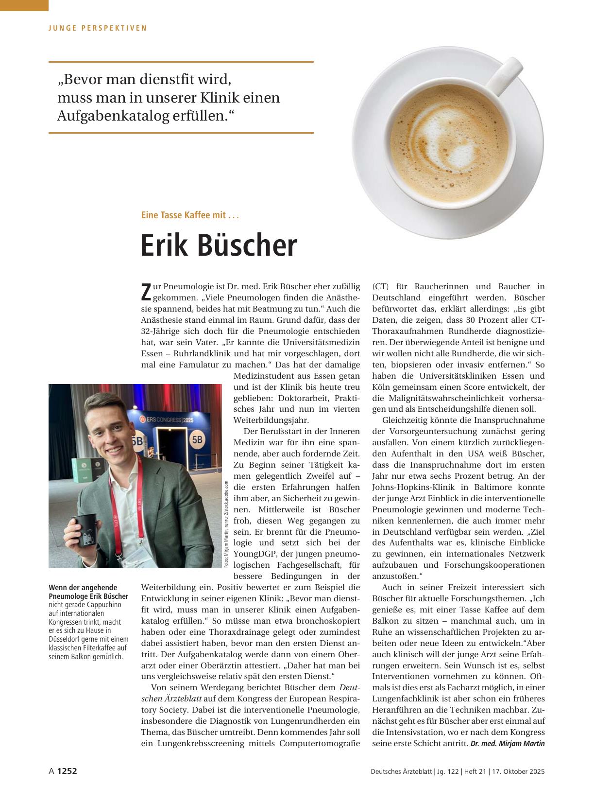Vorschauseite 1: Eine Tasse Kaffee mit. .. Erik Büscher