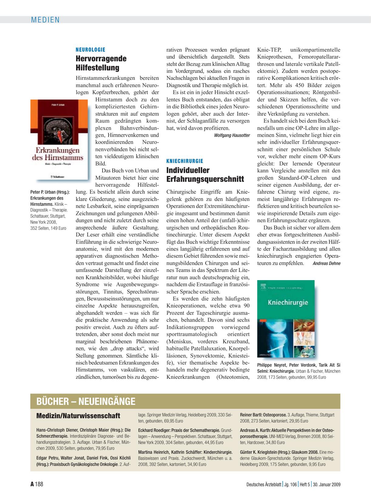 Vorschauseite 1: Neueingänge: Medizin/Naturwissenschaft