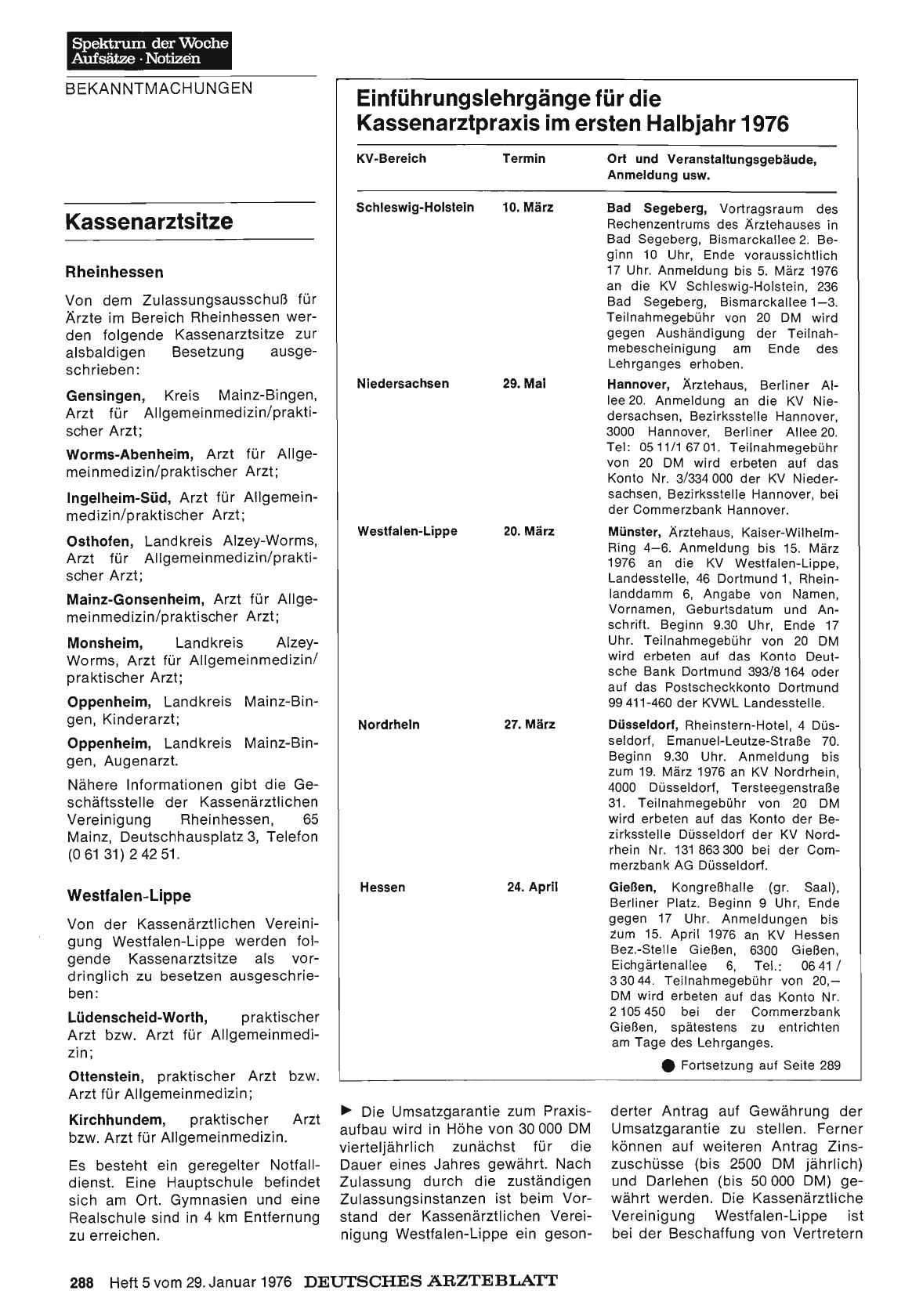 Vorschauseite 1: Kassenarztsitze