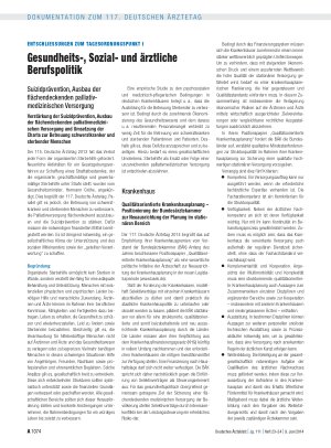 Vorschauseite 1: Entschliessungen zum Tagesordnungspunkt I: Gesundheits-, Sozialund ärztliche Berufspolitik