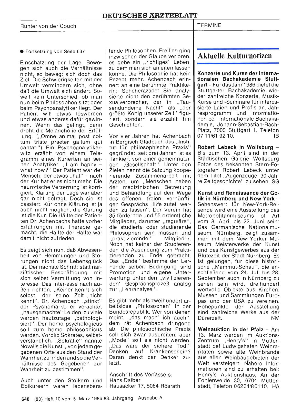 Vorschauseite 1: Aktuelle Kulturnotizen