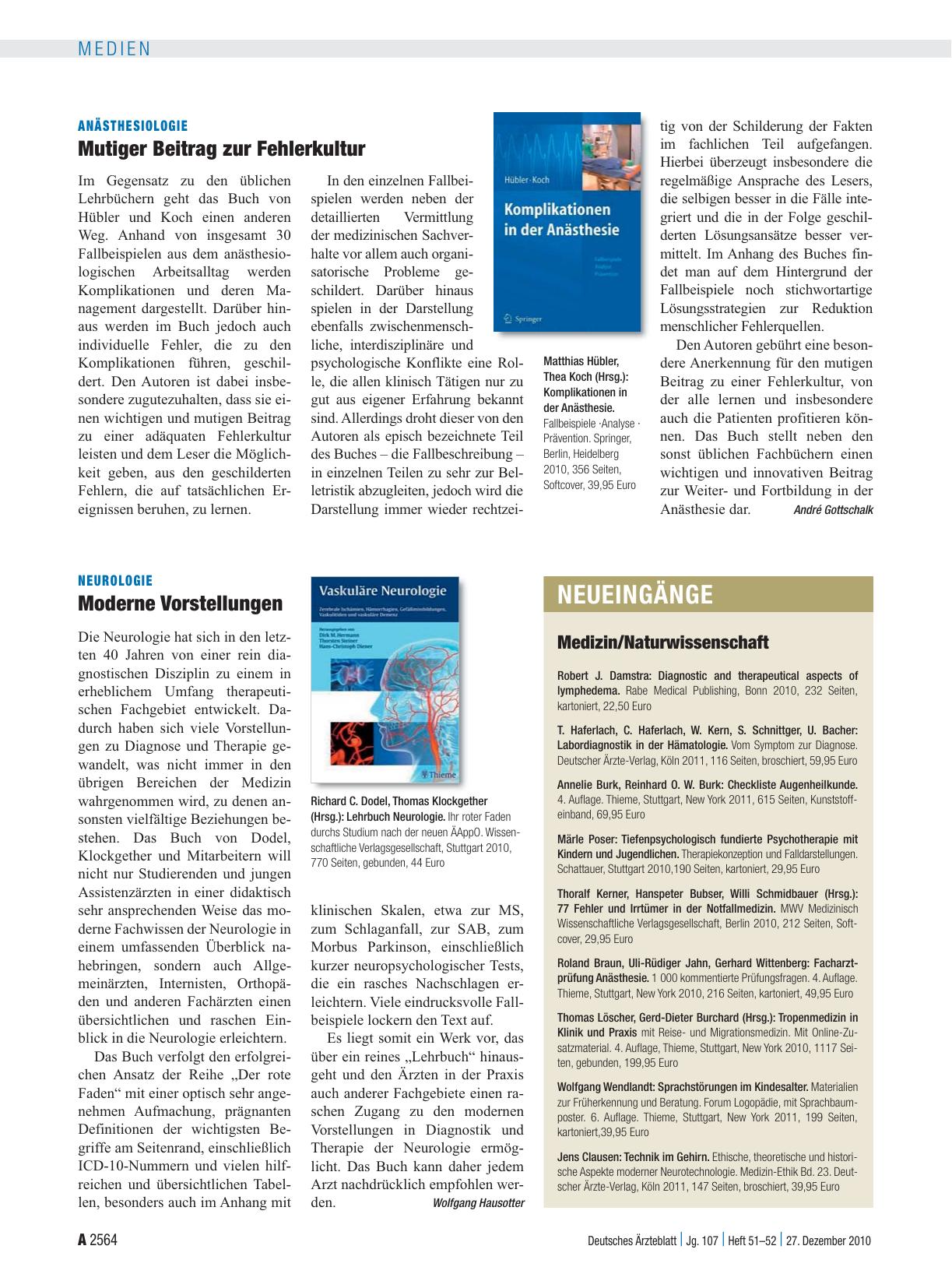 Vorschauseite 1: Neueingänge