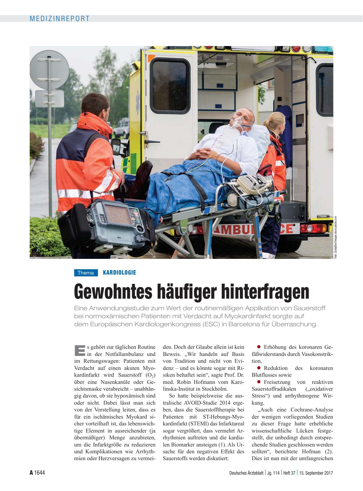 Vorschauseite 1: Kardiologie: Gewohntes häufiger hinterfragen
