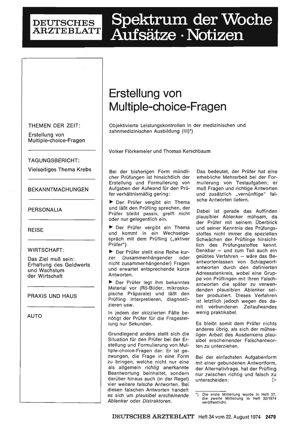 Vorschauseite 1: Erstellung von Multiple-choice-Fragen