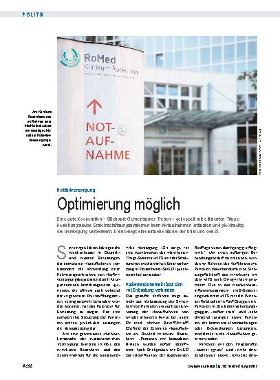 Vorschauseite 1: Notfallversorgung: Optimierung möglich