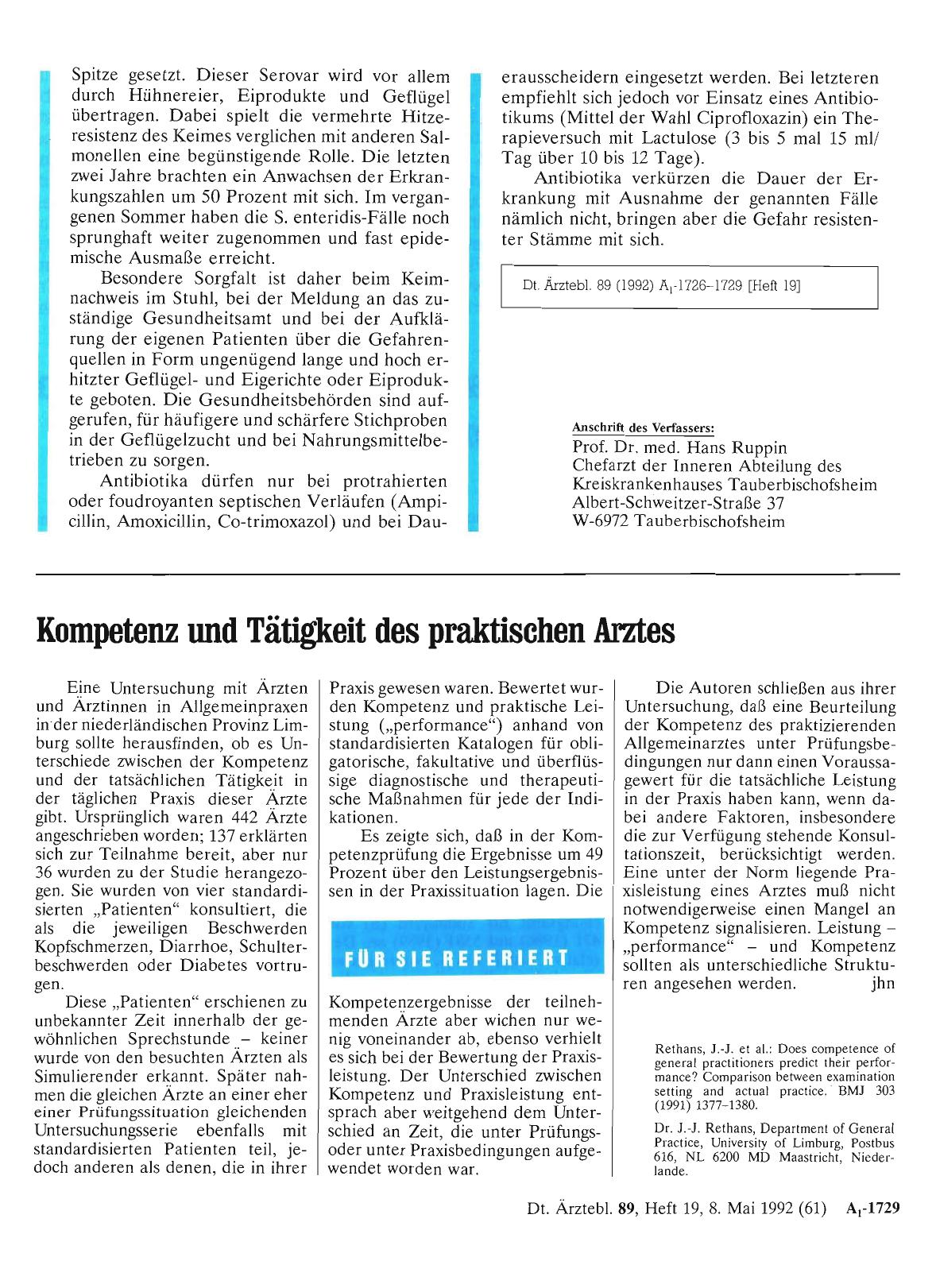 Vorschauseite 1: Kompetenz und Tätigkeit des praktischen Arztes