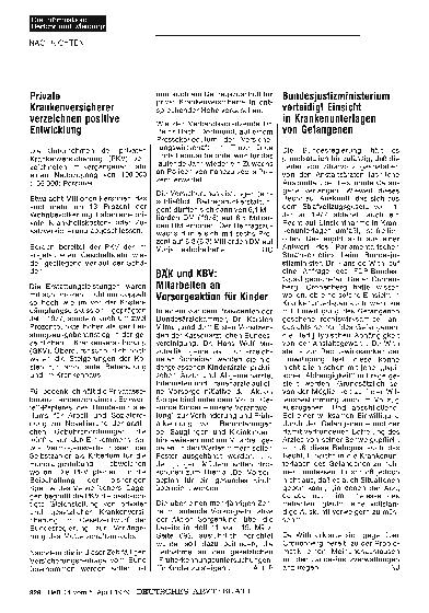 Vorschauseite 1: BÄK und KBV: Mitarbeiten an Vorsorgeaktion für Kinder