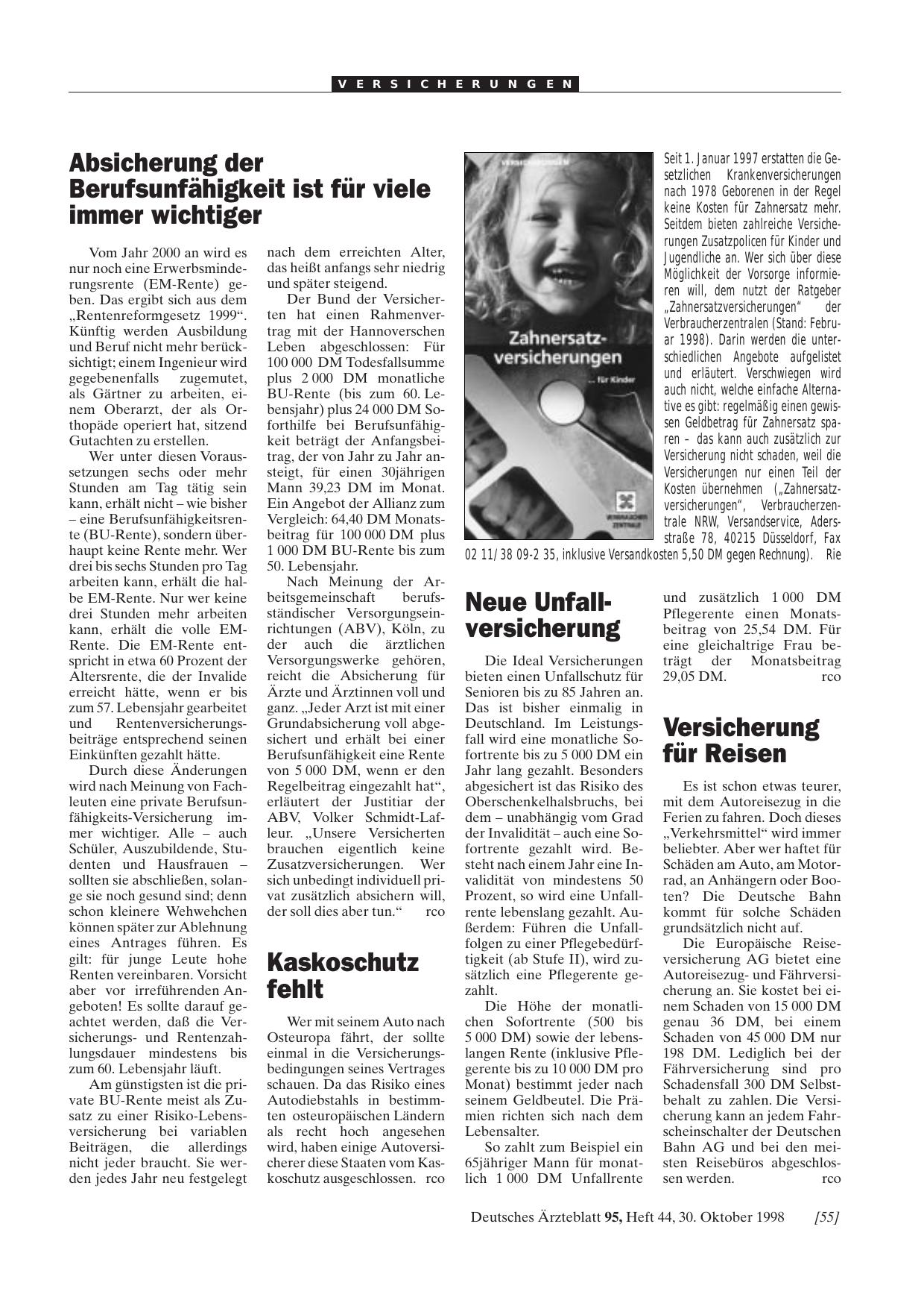 Vorschauseite 1: Zahnersatzversicherungen