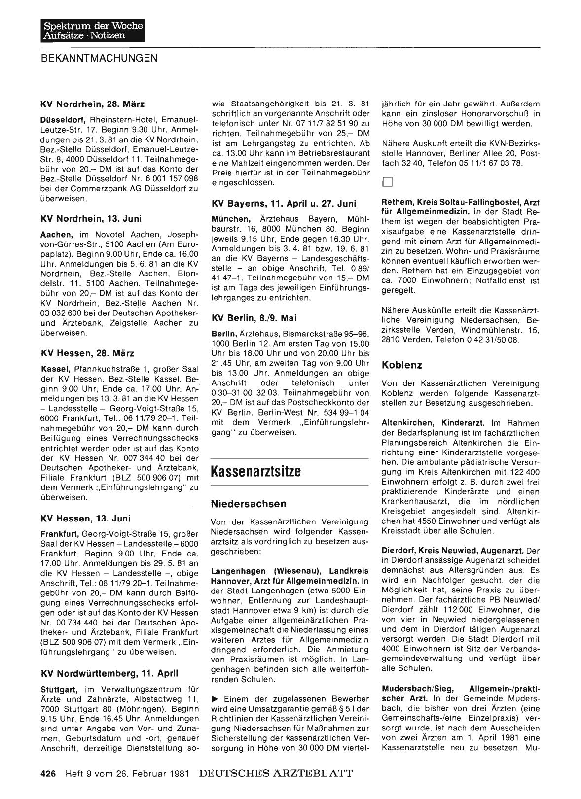 Vorschauseite 1: Kassenarztsitze