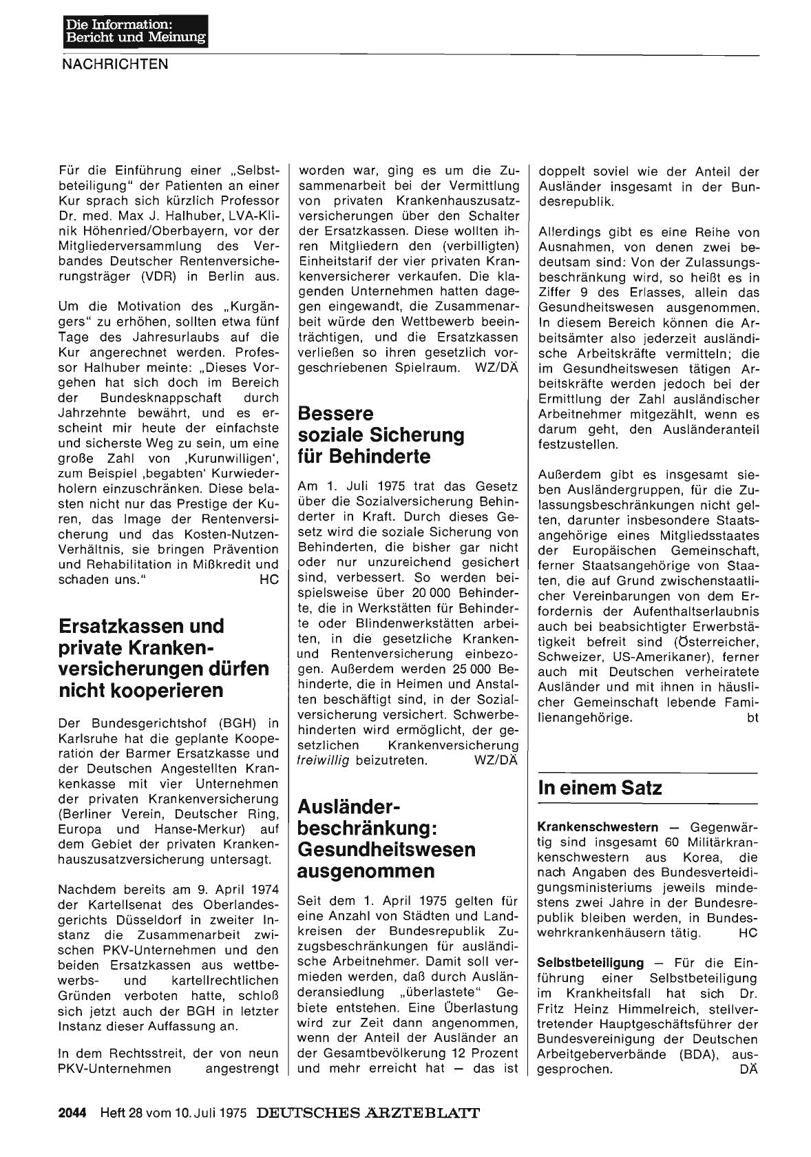 Vorschauseite 1: Bessere soziale Sicherung für Behinderte